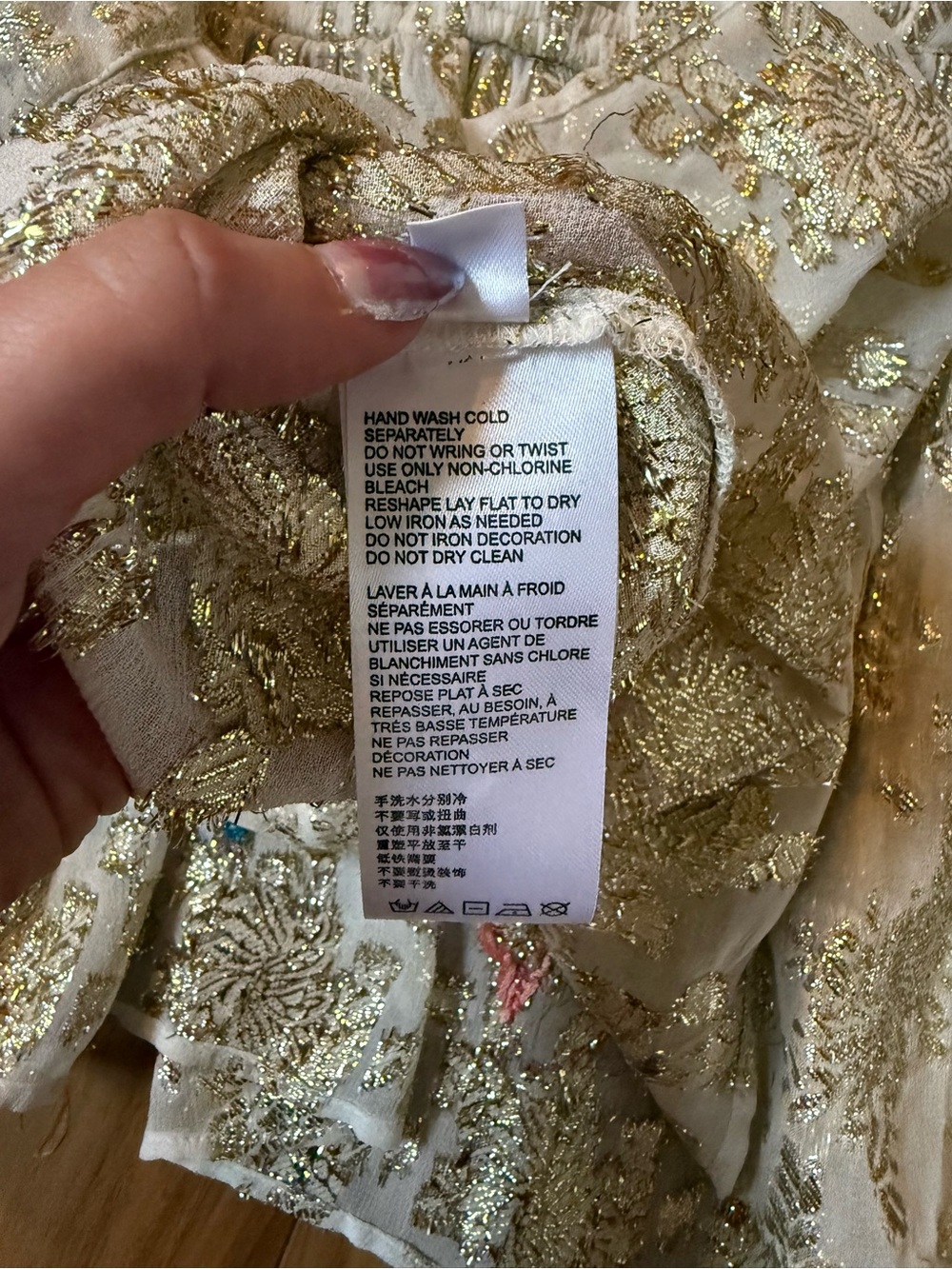 NWT Free People All That Shimmers Metallic Sequin Babydoll Top XL Boho Fairy - Picture 5 of 5